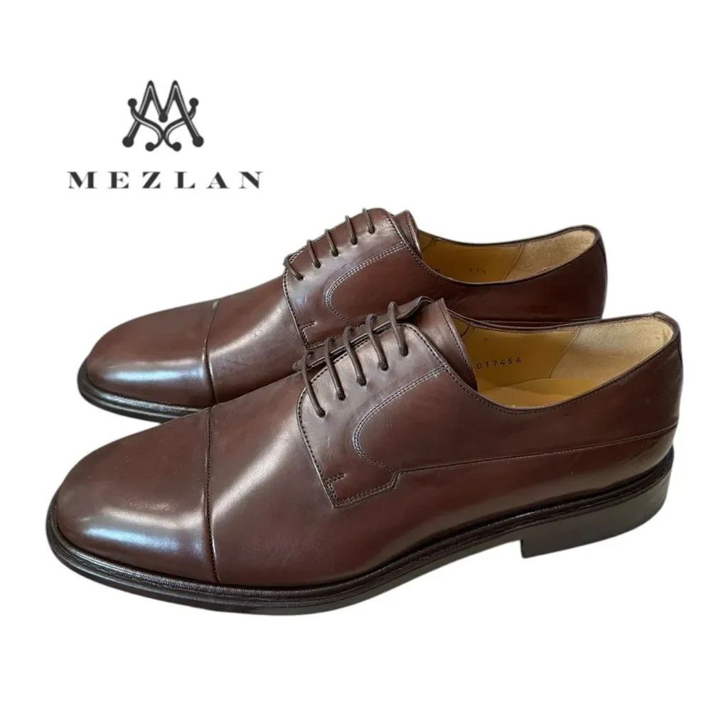 New Mezlan Piazza Drk Brown Men's Leather Lace-up Oxford Dress Shoes 11.5 11.5M